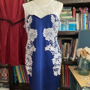 Venus posh dress, royal blue w lace